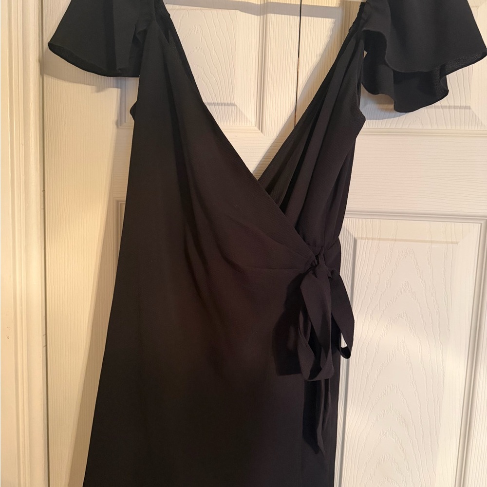 Elegant Black Wrap Dress/Romper